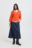 B.Young Millers Long Sleeve Vneck Jumper - Pureed Pumpkin