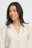 B.Young Ikaia V Neck Long Sleeve Blouse - Birch Melange
