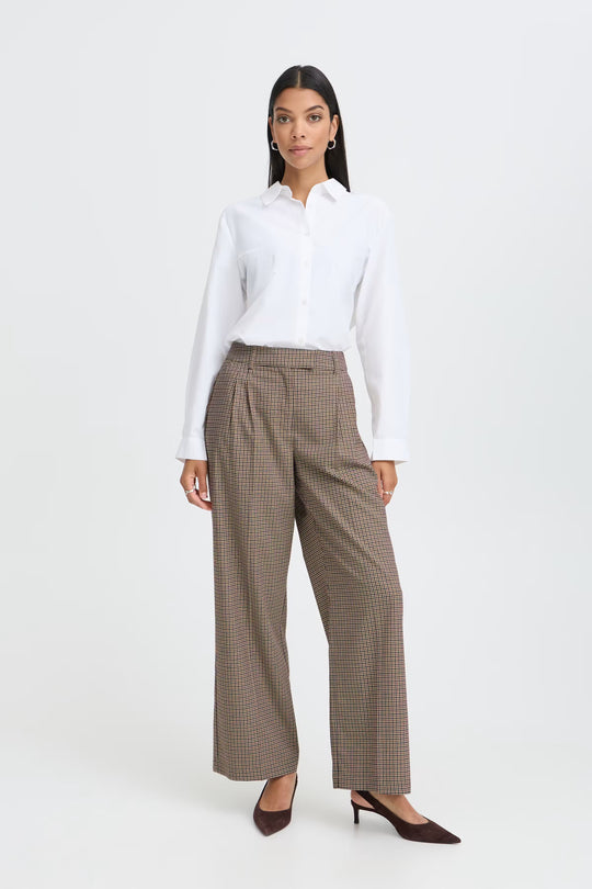 B.Young Estolo Pants - Sepia Check/Green