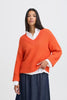 B.Young Millers Long Sleeve Vneck Jumper - Pureed Pumpkin