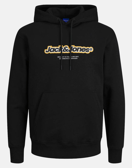 Jack & Jones Vesterbro Newton Branding Sweat Hood - Black