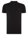 Remus Uomo Short Sleeve 3 Button Polo Shirt - Black [ XL ]