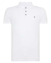 Remus Uomo Short Sleeve 3 Button Polo Shirt - White [ XL ]