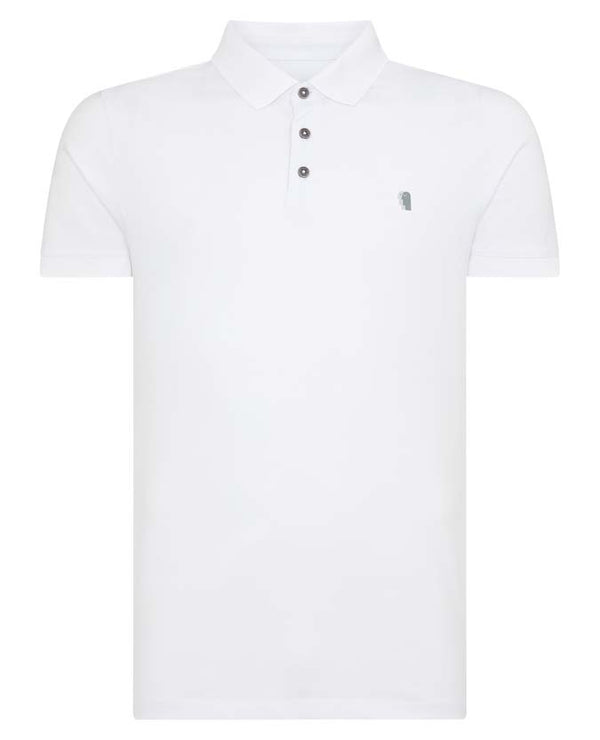 Remus Uomo Short Sleeve 3 Button Polo Shirt - White [ XL ]