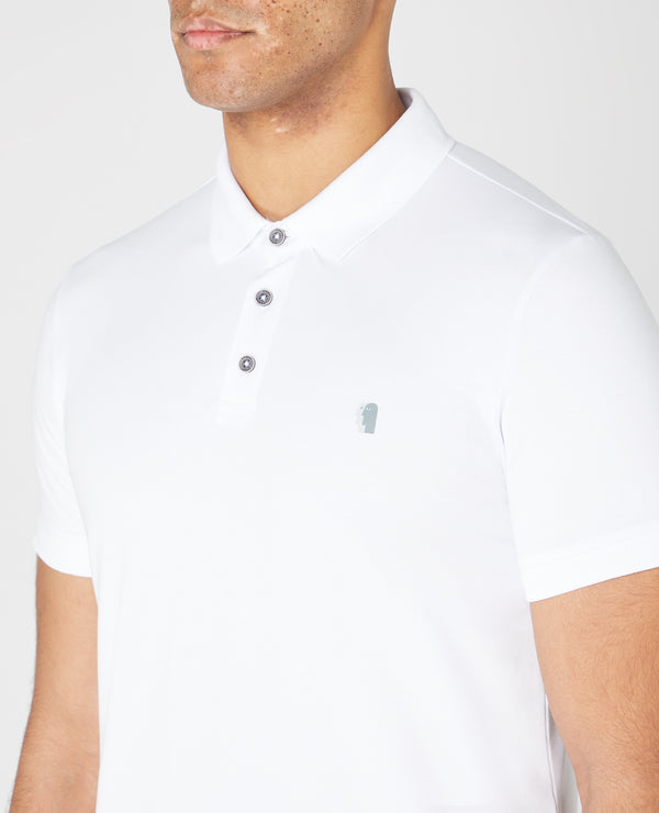 Remus Uomo Short Sleeve 3 Button Polo Shirt - White [ XL ]