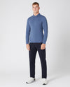 Remus Uomo Long Sleeve Polo Shirt - Air Force Blue 53123A/25