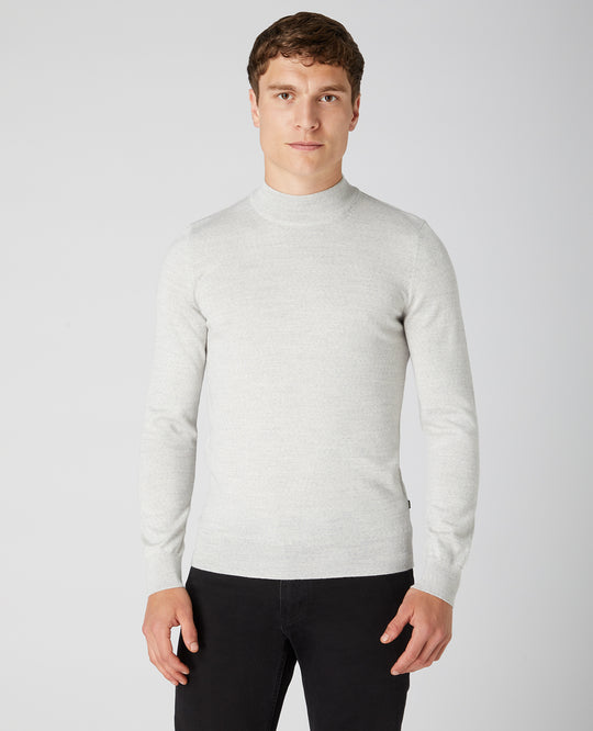 Remus Uomo Long Sleeve Turtle Neck Sweater - Silver Grey 53889/02