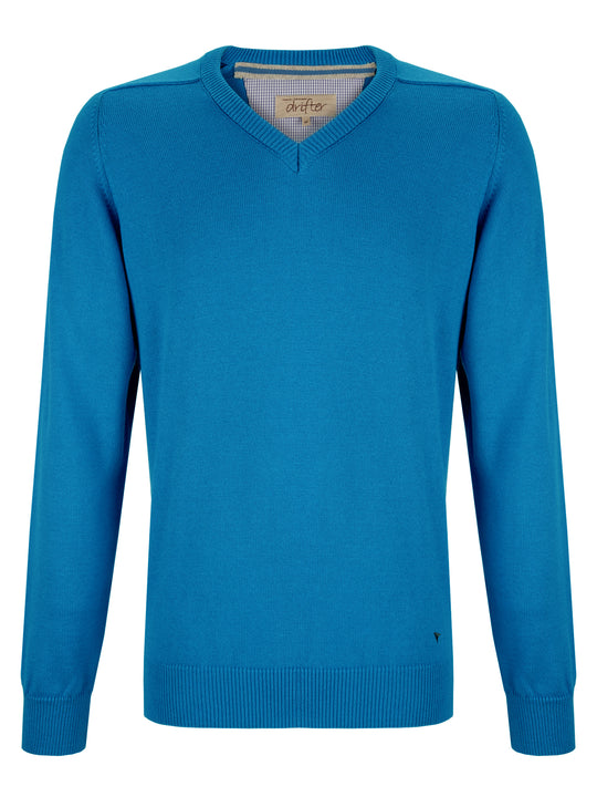 Daniel Grahame Drifter V-Neck Sweater - Blue