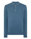 Remus Uomo Black Long Sleeve 3 Button Sweater - Blue 58690/24