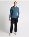 Remus Uomo Black Long Sleeve 3 Button Sweater - Blue 58690/24