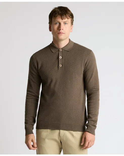 Remus Uomo Black Long Sleeve 3 Button Sweater - Blue 58690/47