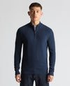 Remus Uomo Long Sleeve Half Zip Sweater - Indigo