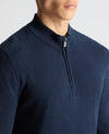 Remus Uomo Long Sleeve Half Zip Sweater - Indigo