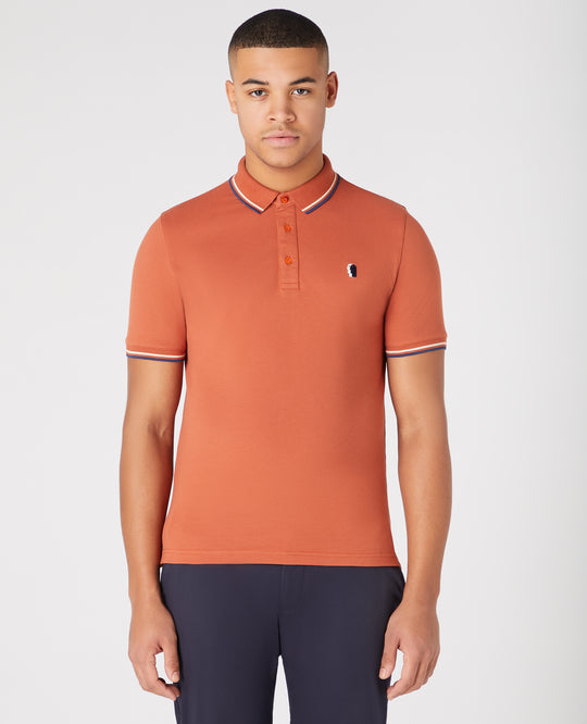 Remus Uomo Short Sleeve Polo Burnt Orange