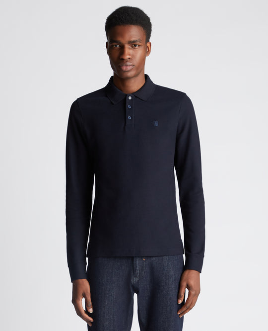 Remus Uomo Long Sleeve Polo Navy 58797/78 [Size 2XL]
