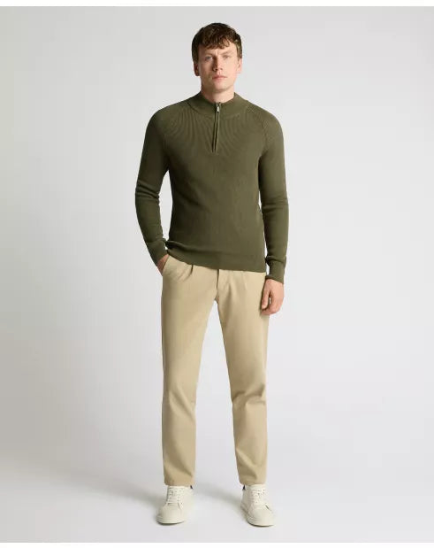 Remus Uomo Half Zip Sweater - Olive 58848/34