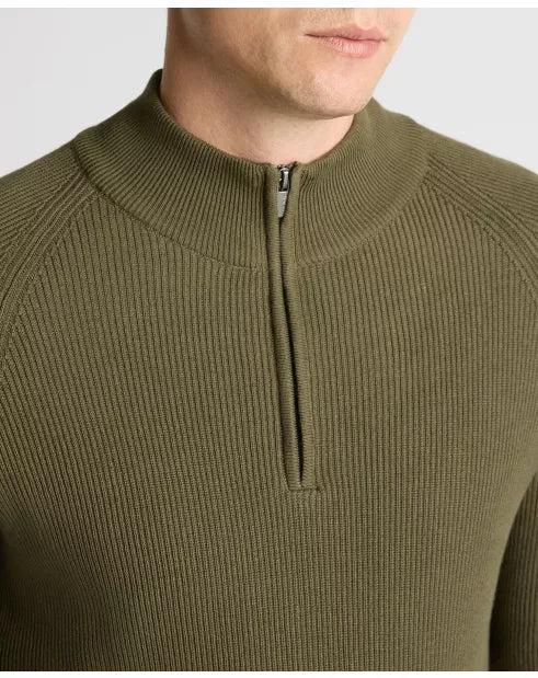 Remus Uomo Half Zip Sweater - Olive 58848/34