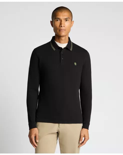Remus Uomo Long Sleeve Polo Shirt - Black 58861/00