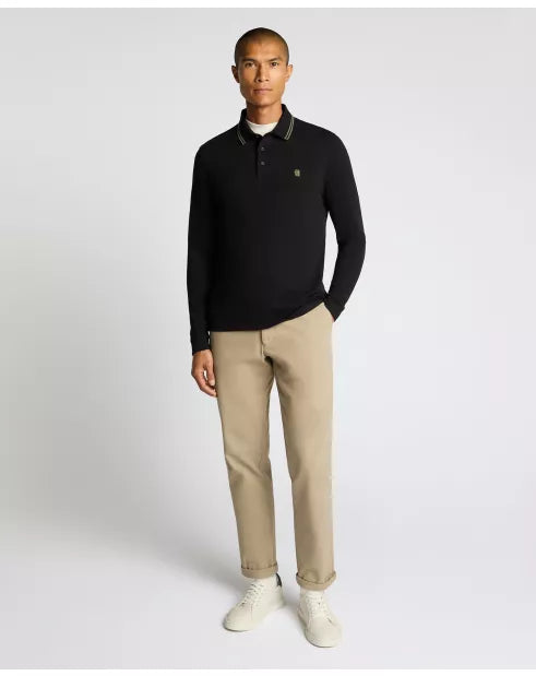 Remus Uomo Long Sleeve Polo Shirt - Black 58861/00