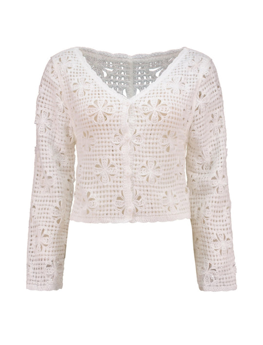Haily's Filia Open Knit Cardigan - Off White