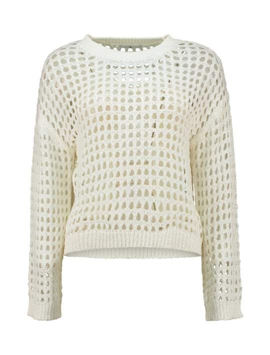Haily's Calice Open Knit Jumper - Off White