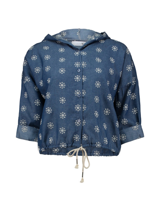 Haily's Kim Denim Jacket - Light Blue Denim Flower