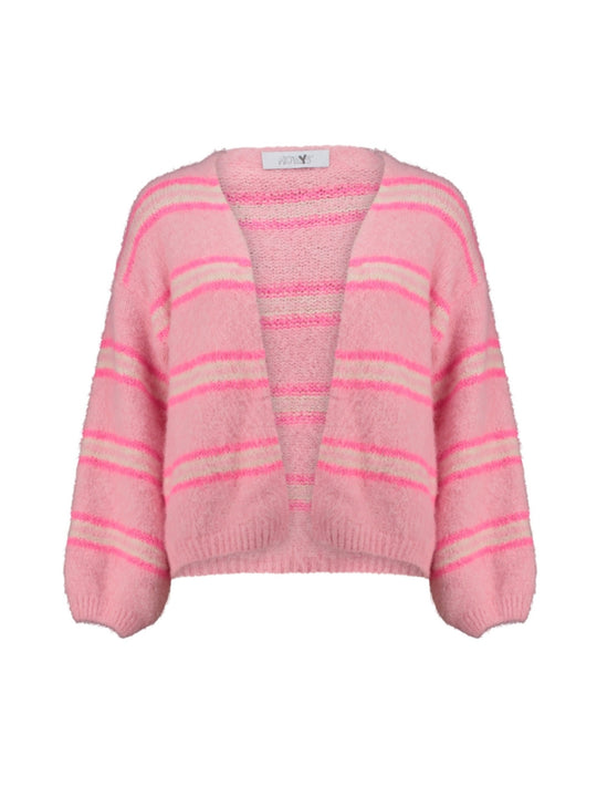 Haily's Molly Cardigan - Pink/ Neon Stripe