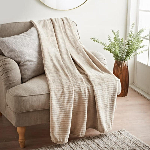 Night Zone Ribbed Chunky Blanket - Mink