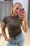 Noisy May Katinka Short Sleeve Raglan Top - Morel