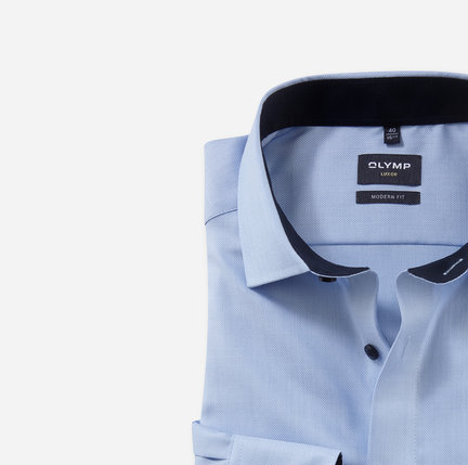 Olymp Modern Fit Shirt Blue Print 0400-64-10