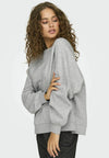 Only Zenna Long Sleeve Oversize Stone Sweater - Light Grey Melange/Silver Rhinestones