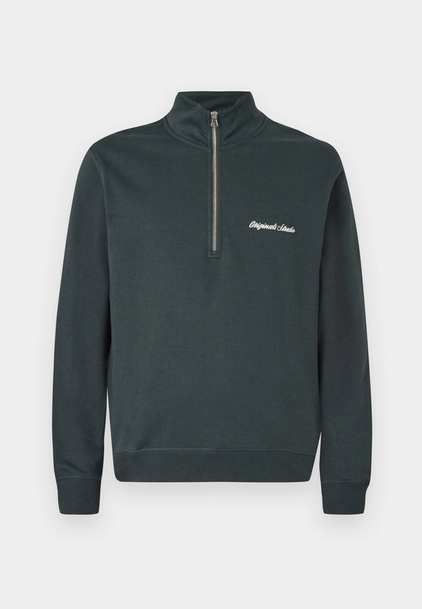 Jack & Jones Norrebro Embroidered Sweat High Neck - Forest River