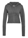 Noisy May Nouria Long Sleeve Zip Knit Cardigan - Medium Grey Melange