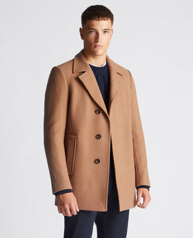 Remus Uomo Lohmann Wool Coat Tan 90077/56 (Size44)