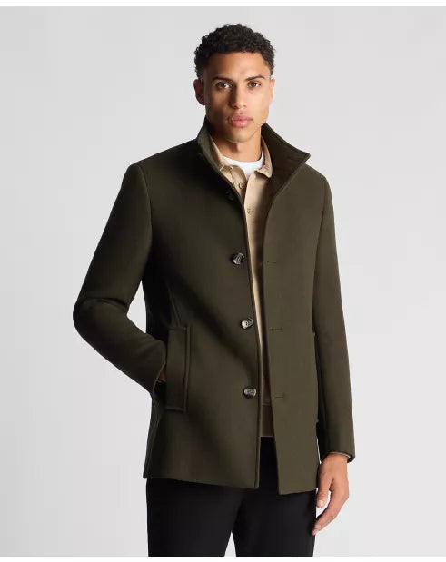 Remus Uomo Jonah Tailored Wool Coat - Green