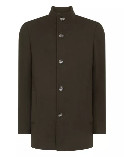 Remus Uomo Jonah Tailored Wool Coat - Green