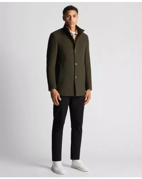 Remus Uomo Jonah Tailored Wool Coat - Green