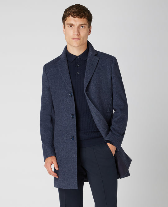 Remus Uomo Quinn Wool Over Coat Blue 90379/28
