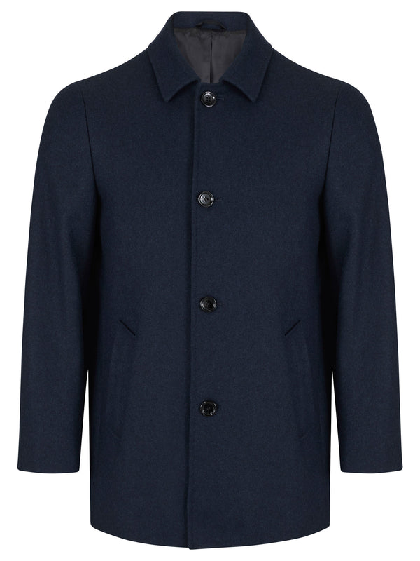 Daniel Grahame Bales Tailored Wool Coat - Navy