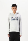Jack & Jones Bryan Corp Logo Sweat Hood - White Melange
