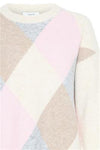 B.young Omea Argyle Jumper - Marshmallow Mix