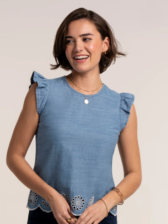 Brakeburn IPanema Blouse - Blue Denim