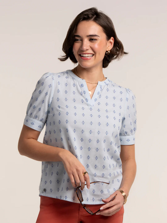 Brakeburn Kim Dobby Blouse - Blue