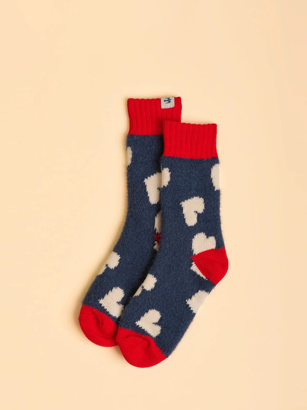 Brakeburn Hearts Socks - Navy