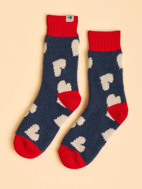 Brakeburn Hearts Socks - Navy