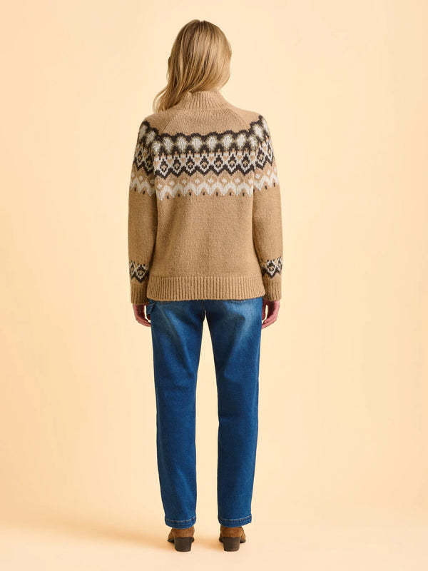 Brakeburn Fieldstone Fairisle Jumper - Beige