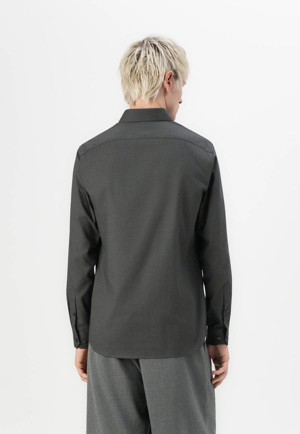 Jack & Jones Parker Melange Long Sleeve Shirt - Black