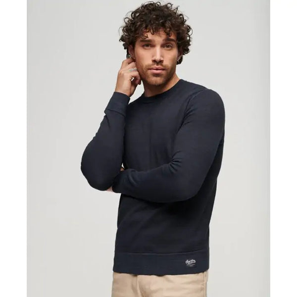 Superdry Vintage Garment Dyed Crew - Eclipse Navy