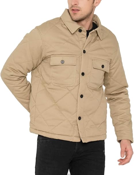 Jack & Jones Baxter Quilted Overshirt - Cornstalk