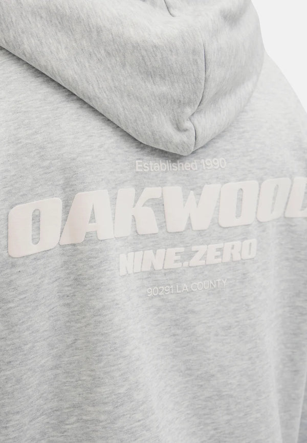 Jack & Jones Interlude Tonal Back Print Sweat Hood - Light Grey